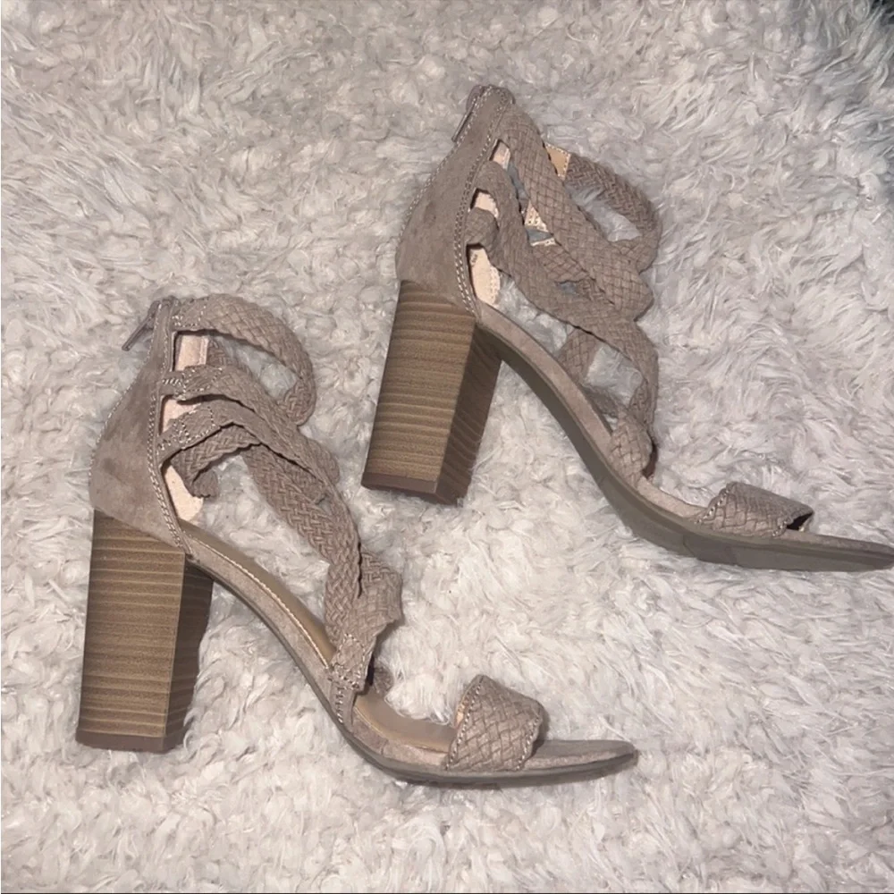 LC Lauren Conrad Nude Braided Strap Heels - Picture 6 of 7